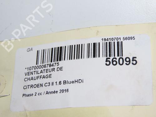 Motor da chauffage CITROËN C3 II (SC_) 1.6 BlueHDi 75 (75 hp) 31274325