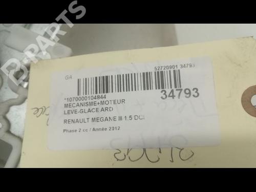 Rear right window mechanism RENAULT MEGANE III Hatchback (BZ0/1_, B3_) 1.5 dCi (BZ09, BZ0D, BZ1W, BZ29, BZ14) | BP9597399C25 