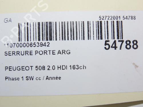 rear-left-lock-peugeot-508-sw-i-8e_-2010-2011-2012-2013-2014-2015-2016-2017-2018-31120970 main image
