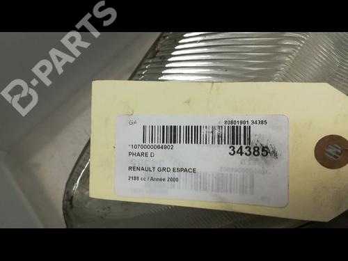 Right headlight RENAULT ESPACE III (JE0_) 2.2 12V TD (JE0E, JE0H, JE0P) | BP9595608C29 