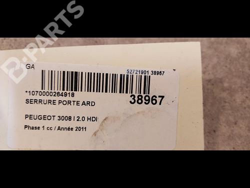 Rear right lock PEUGEOT 3008 I MPV (0U_) 2.0 HDi 150 / BlueHDi 150 | BP9612006C99 