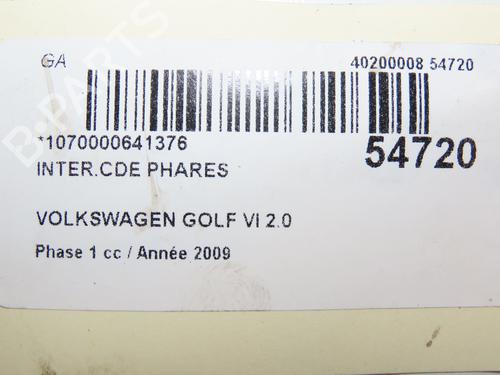Headlight switch VW GOLF VI (5K1) 2.0 TDI | BP28801691I24 