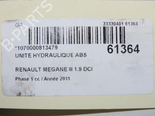 Módulo de ABS Módulo de ABS RENAULT MEGANE III Hatchback (BZ0/1_, B3_) 1.9 dCi (BZ0N, BZ0J) (131 hp) 39893856 39893856