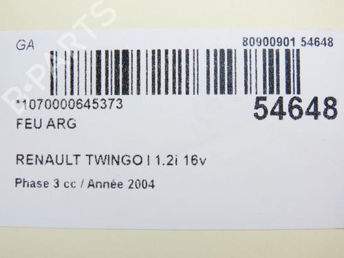 Used Left taillight Left taillight RENAULT TWINGO I (C06_) 1.2 16V (C06C, C06D, C06K) (75 hp) 28969689 28969689