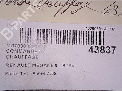 Climate control RENAULT MEGANE II (BM0/1_, CM0/1_) 1.6 16V (BM0C, CM0C) | BP9618424I5 