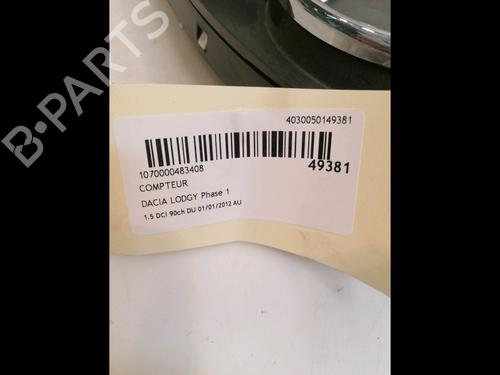 Used Instrument cluster DACIA LODGY (JS_) 1.5 dCi (90 hp) 16688245