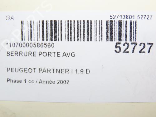 Front left lock PEUGEOT PARTNER Box Body/MPV (5_, G_) 1.9 D | BP28831663C98 