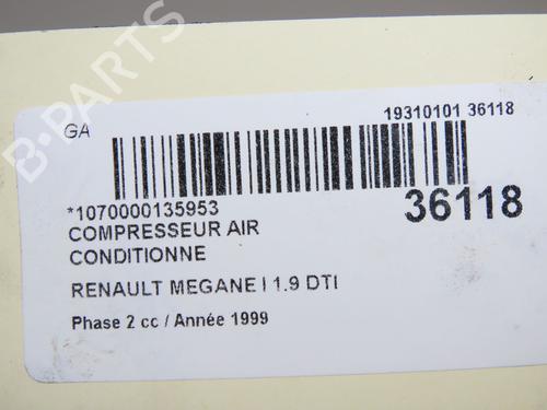 Used AC compressor AC compressor RENAULT MEGANE I (BA0/1_) 1.9 dTi (BA08, BA0N) (98 hp) 23172288 23172288