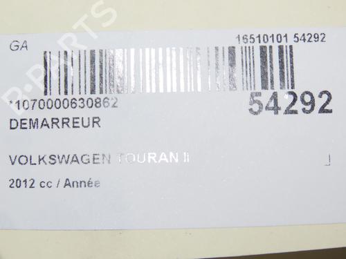 Startmotor VW TOURAN (1T3) 2.0 TDI (140 hp) 28829043