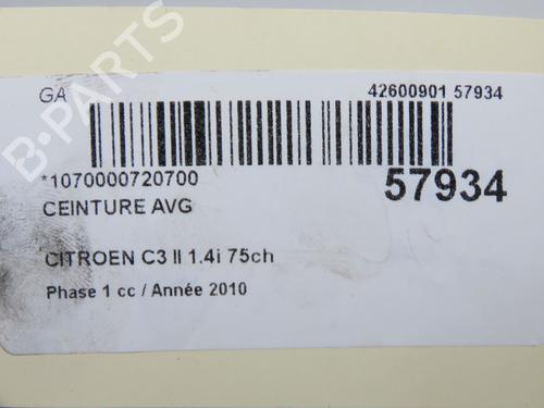 Front left seatbelt CITROËN C3 II (SC_) 1.4 | BP33711672I26 - Image 7