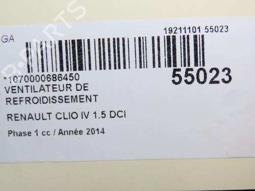Used Radiator fan RENAULT CLIO IV Grandtour (KH_) 1.5 dCi 90 (KHN3, KHN4) (90 hp) 30714692
