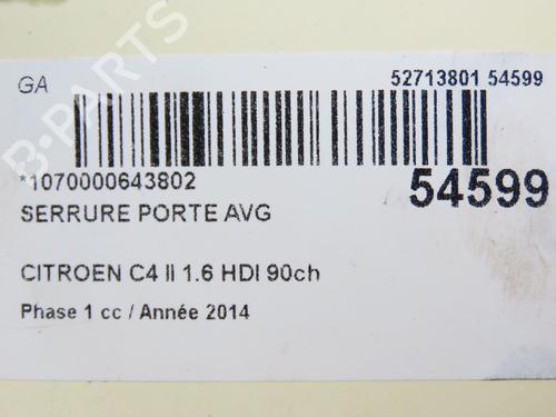 Used Front left lock CITROËN C4 II (NC_) 1.6 HDi 90 (92 hp) 28802039