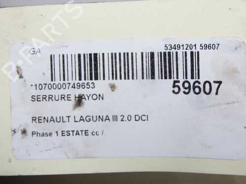 Bagklap lås Bagklap lås RENAULT LAGUNA III Grandtour (KT0/1) 2.0 dCi (KT07, KT0J, KT14, KT1A, KT1S) (131 hp) 37062679 37062679