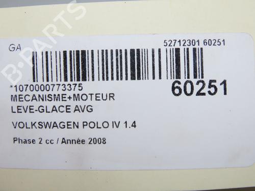 Vindusheismekanisme venstre foran Vindusheismekanisme venstre foran VW POLO IV (9N_, 9A_) 1.4 TDI (70 hp) 37529798 37529798
