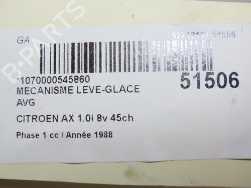 Used Front left window mechanism CITROËN AX (ZA-_) 10 (45 hp) 28801899