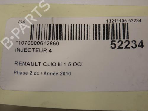 Used Injector RENAULT CLIO III (BR0/1, CR0/1) 1.5 dCi (BR17, CR17) (86 hp) 28006358