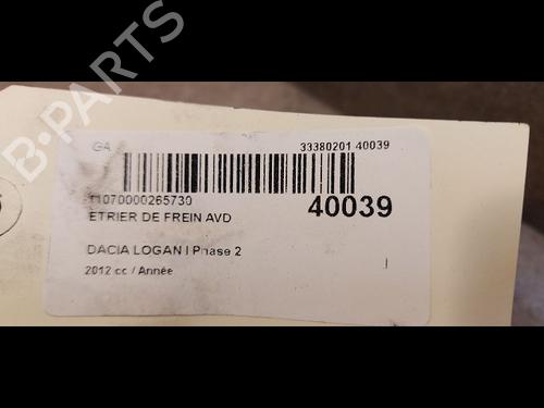 Used Right front brake caliper DACIA LOGAN MCV (KS_) 1.6 16V Hi-Flex (105 hp) 14877451