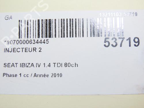 Used Injector SEAT IBIZA IV (6J5, 6P1) 1.4 TDI (80 hp) 28828842