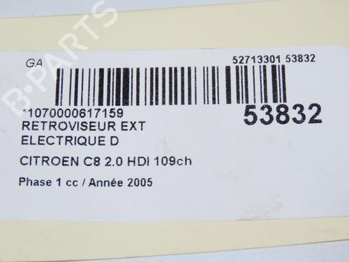 Right mirror CITROËN C8 (EA_, EB_) 2.0 HDi | BP32740704C27  - Image 8