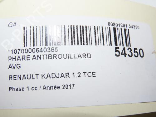 Left front fog light RENAULT KADJAR (HA_, HL_) 1.2 TCe 130 (HLMR) | BP28832428C30