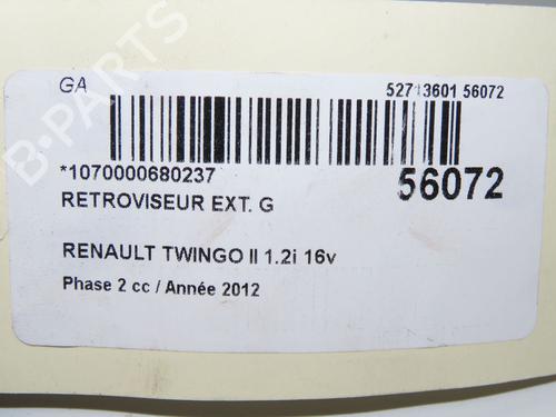 Bakspejl venstre RENAULT TWINGO II (CN0_) 1.2 16V (CN04, CN0B) (75 hp) 31575805