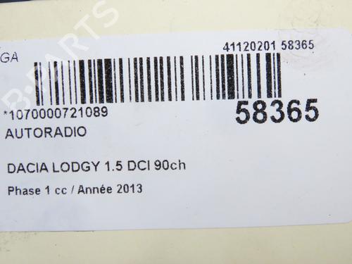 Radio DACIA LODGY (JS_) 1.5 dCi (JSMC, JSAF) | BP36310480E6 - Image 7