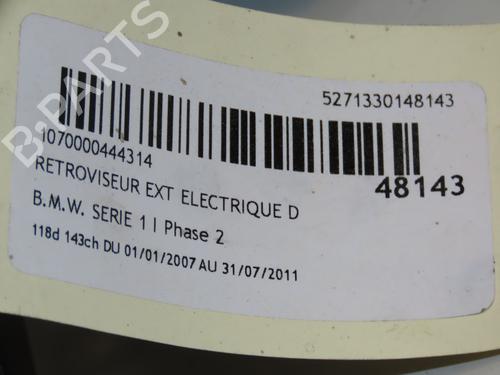 Right mirror BMW 1 (E87) 118 d | BP17868464C27 