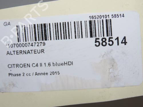 Alternator CITROËN C4 II (NC_) 1.6 BlueHDi 100 | BP36246558M7  - Image 9