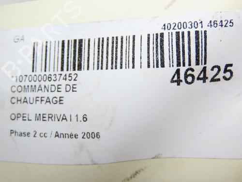 AC Styreenhet / Manøvreringsenhet OPEL MERIVA A MPV (X03) 1.6 (E75) | BP28967860I5 