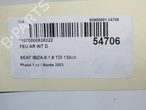 Højre baglygte bagklap Højre baglygte bagklap SEAT IBIZA III (6L1) 1.9 TDI (131 hp) 37062696 37062696