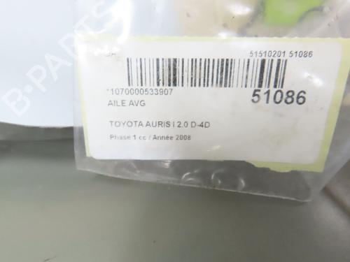Left front fenders TOYOTA AURIS (_E15_) 2.0 D-4D (ADE150_, ADE150R) | BP28830951C41 