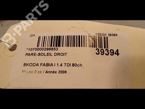 Right sun visor SKODA FABIA I (6Y2) 1.4 TDI | BP9616216I2 