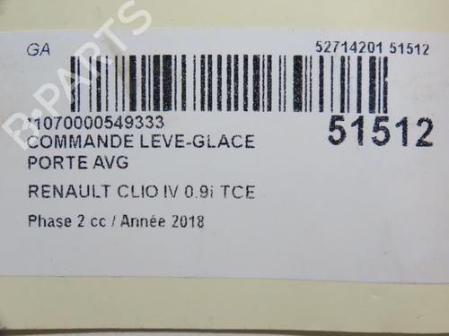 Used Left front window switch RENAULT CLIO IV (BH_) 0.9 TCe 90 (BHNF, BHMA, BHMH, BHJK, BHJR) (90 hp) 26404420