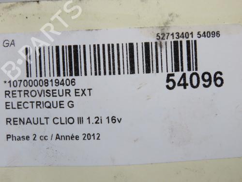 Used Left mirror Left mirror RENAULT CLIO III (BR0/1, CR0/1) 1.2 16V (BR02, BR0J, BR11, CR02, CR0J, CR11) (75 hp) 40554311 40554311