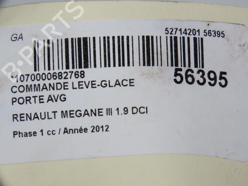 Left front window switch RENAULT MEGANE III Hatchback (BZ0/1_, B3_) 1.9 dCi (BZ0N, BZ0J) | BP30767468I27