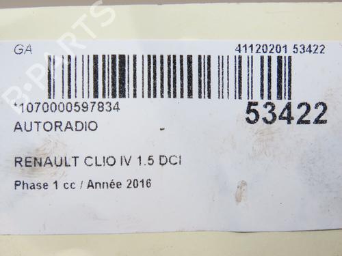 Used Radio RENAULT CLIO IV (BH_) 1.5 dCi 90 (90 hp) 28830594