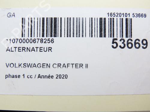 Alternator VW CRAFTER Van (SY_, SX_) 2.0 TDI FWD (SYB, SYC, SYD) | BP31120068M7 