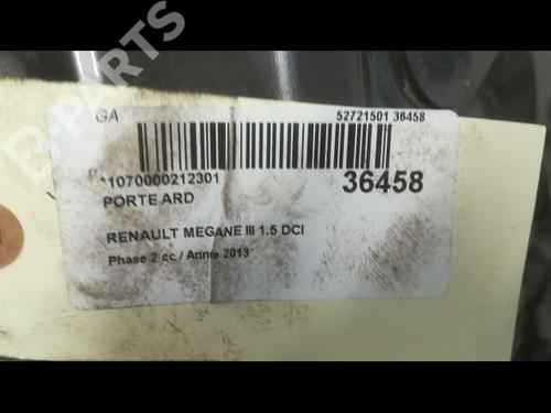 Right rear door RENAULT MEGANE III Hatchback (BZ0/1_, B3_) 1.5 dCi (BZ09, BZ0D, BZ1W, BZ29, BZ14) | BP9604999C5 