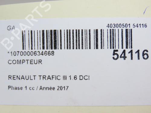 Used Instrument cluster RENAULT TRAFIC III Van (FG_) 1.6 dCi 125 (FGMH) (125 hp) 28968014