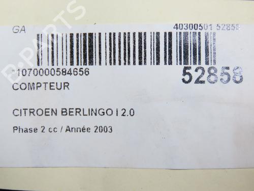 Used Instrument cluster CITROËN BERLINGO / BERLINGO FIRST MPV (MF_, GJK_, GFK_) 2.0 HDI 90 (MFRHY) (90 hp) 26404373
