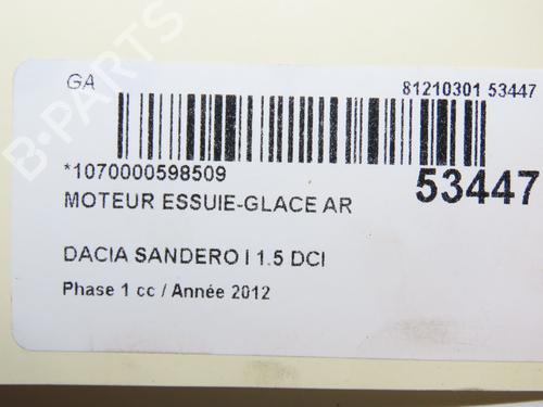 Rear wiper motor DACIA SANDERO 1.5 dCi | BP28802357M102 
