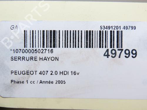 Tailgate lock PEUGEOT 407 SW (6E_, 6D_) 2.0 HDi 135 | BP18953712C101 