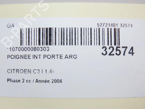 Rear left interior door handle CITROËN C3 I (FC_, FN_) 1.6 16V | BP9596277I15 