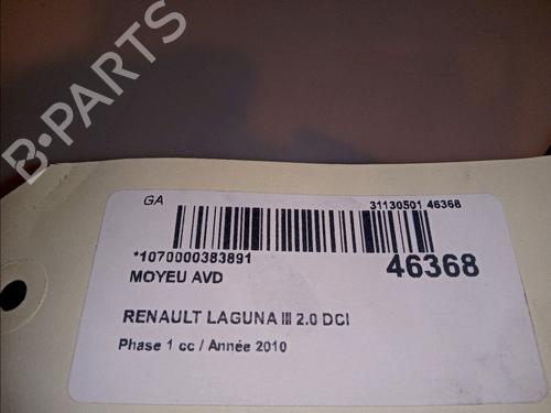 Used Left front steering knuckle Left front steering knuckle RENAULT LAGUNA III (BT0/1) 2.0 dCi (BT07, BT0J, BT14, BT1A, BT1S) (131 hp) 14875840 14875840
