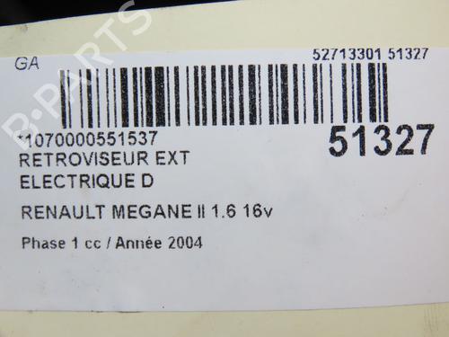 Right mirror RENAULT MEGANE II (BM0/1_, CM0/1_) 1.6 16V (BM0C, CM0C) | BP28968627C27 