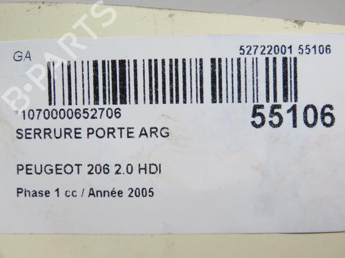 Venstre bagtil lås PEUGEOT 206 Hatchback (2A/C) 2.0 HDI 90 | BP28832023C100 
