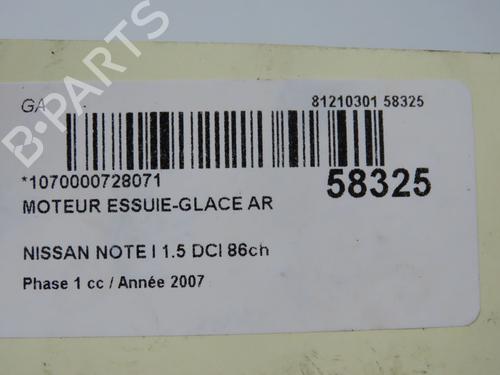 Used Rear wiper motor Rear wiper motor NISSAN NOTE (E11, NE11) 1.5 dCi (86 hp) 36310686 36310686