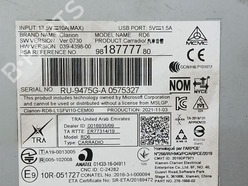 Radio PEUGEOT EXPERT Van (V_)  | BP28450383E6 