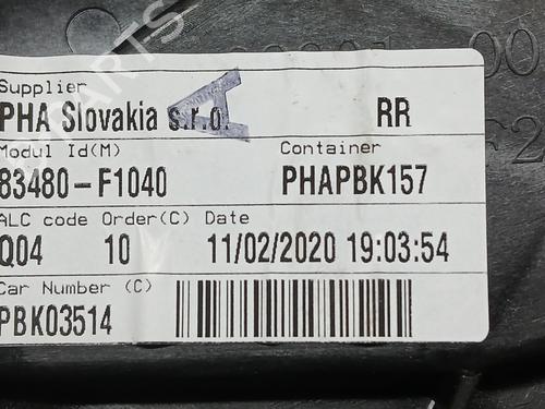 Rear right window mechanism KIA SPORTAGE IV (QL, QLE) 1.6 GDI | BP25756291C25 