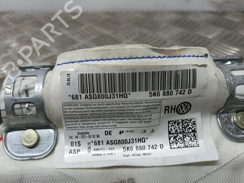 Right curtain airbag VW GOLF VI (5K1)  | BP9812226C12 